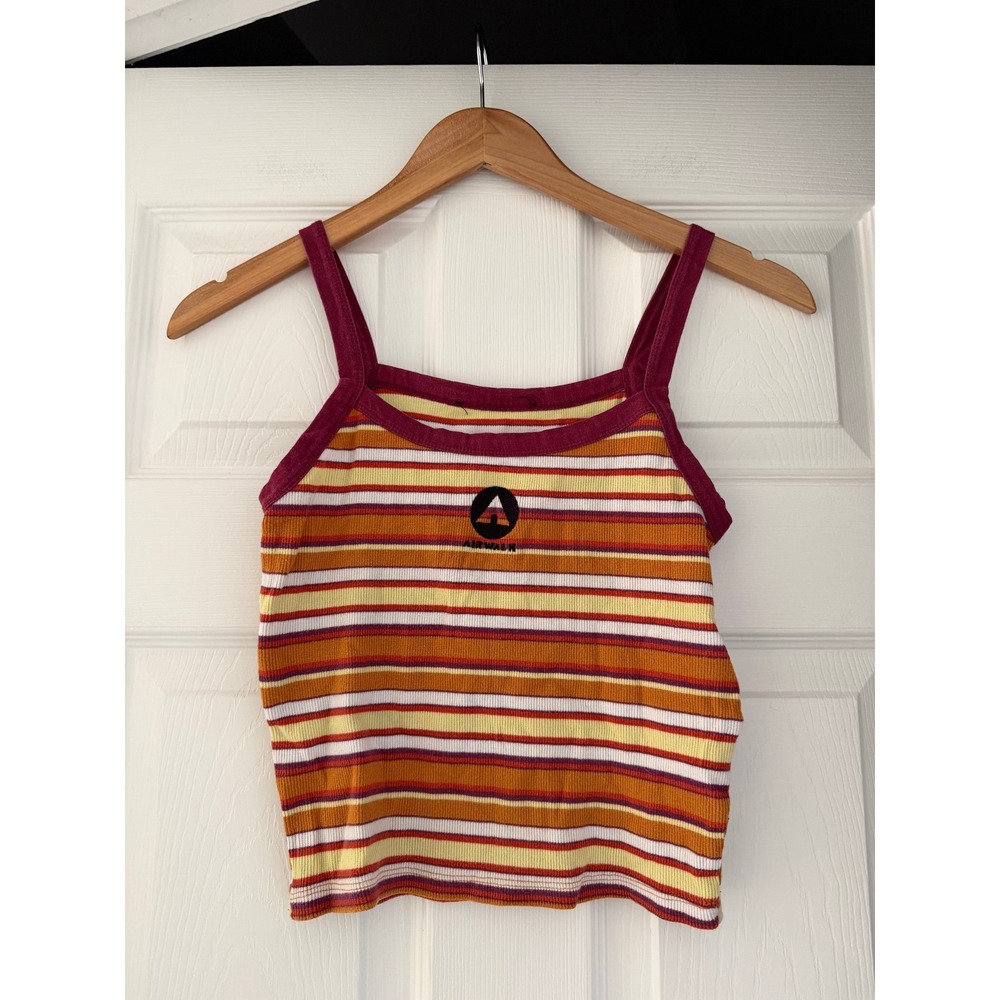 Vintage 90s Airwalk Striped Cropped Tank Skater Retro Grunge